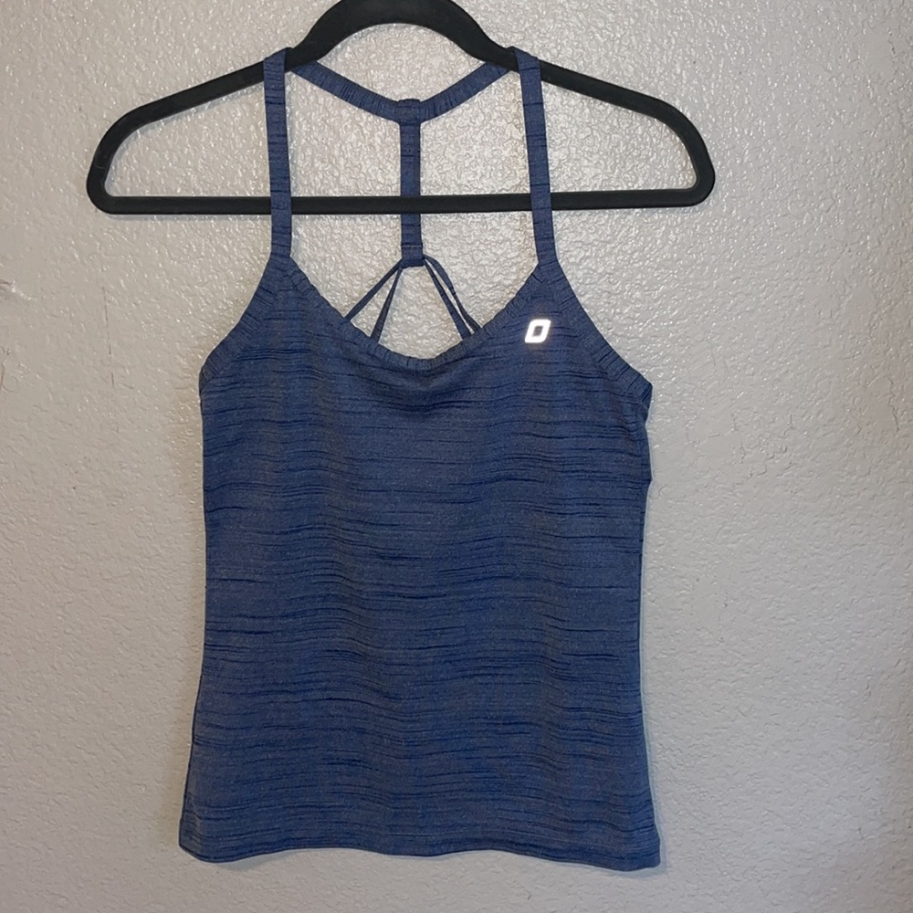 Lorna Jane small straps back blue athletic tank top